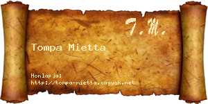 Tompa Mietta névjegykártya